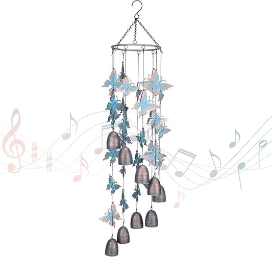 Taman Wind Chime - 30" Butterfly Metal Wind Chimes Valentine's Day Gift for Outside Memorial Sympathy Gift for Home, Outdoor, Yard, Patio,Garden Decor