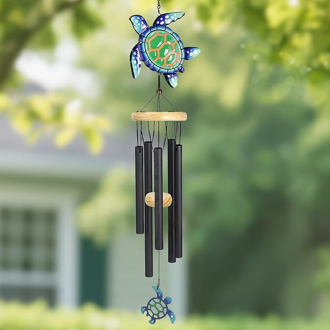 Wind Chimes for Outside Metal Aluminum 41.7" Inches Wind Chime with Turtle Outdoor Decor Large Unique Wind Chimes for Festivals/Birthday for Mom Dad Grandma Home Garden Patio Decor