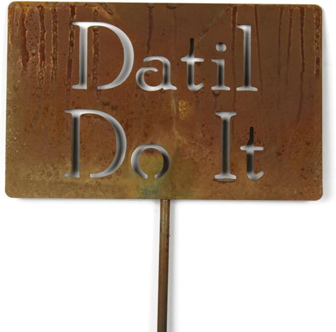 Classic Metal Garden Markers Clearance Items 20 to 33 Inches Tall (Datil Do It, Naturally Rusted)