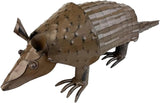 Top Brass Metal Armadillo Sculpture – Rustic Indoor/Outdoor Décor with Springy Head and Tail, 12” Long – Western Art Home or Garden Figure