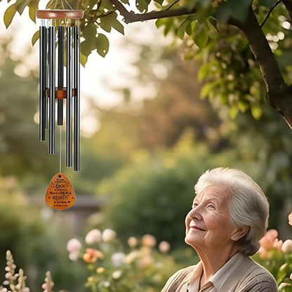 Memorial Wind Chimes, Bereavement Wooden Wind Chimes in Memory of Loss of Love One Sympathy Gifts for Outdoor Remembrance