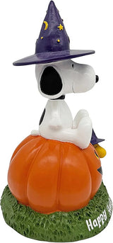 Peanuts® Snoopy and Woodstock on Jack-o-Lantern 8" Garden Statue