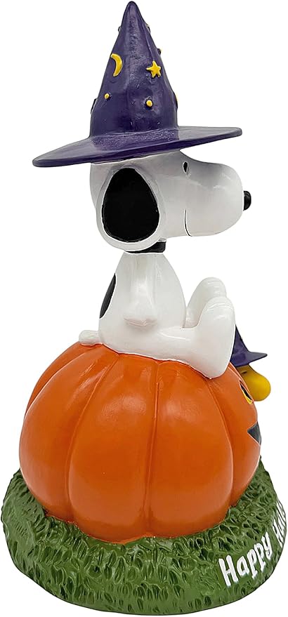 Peanuts® Snoopy and Woodstock on Jack-o-Lantern 8" Garden Statue