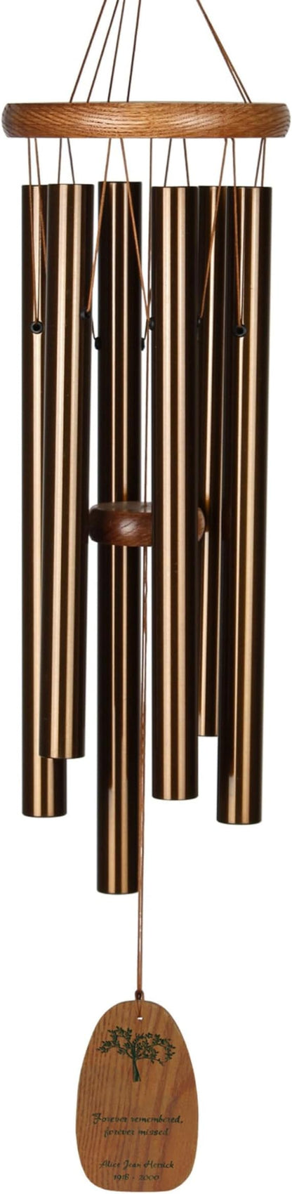 Woodstock Wind Chimes Personalized Amazing Grace Memorial Chime for Outside 24'' Medium Bronze Sympathy Customized Forever Inspirational Wind Chime for Outdoor Patio Home Garden Decor (P-AGMBR01)