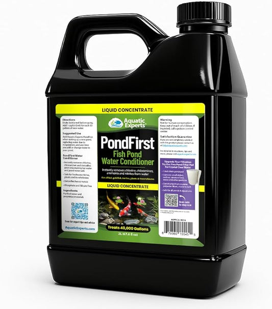 PondFirst Pond Water Conditioner - Concentrated Instant Dechlorinator for Fish Ponds, Makes Water Safe for Koi and Goldfish, Made in The USA, Aquatic Experts (Liquid - 2 Liters)