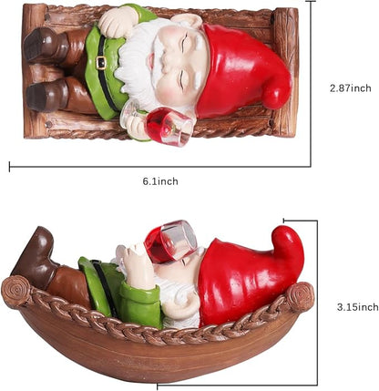 Cute Garden Gnome Statues for Garden Decor Resin Hanging Decorations for Indoor Outdoor Tree Ornaments Figurines for Outside Gifts for Mother Day Christmas