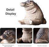 Mini Alligator Baby Statue Ornament, Cute Resin Crocodile Figurine, Tea Pet Alligator Sculpture, Animal Statue for Indoor Outdoor Home Garden Decoration, Animals & Crocodile Lovers
