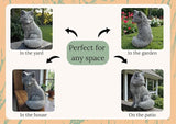 Sitting Fox Statue Garden Sculpture Painted Animal Figure Concrete Outdoor Decoration Yard Ornament Animals Lovers Gift Porch Fox Figurine Backyard Art