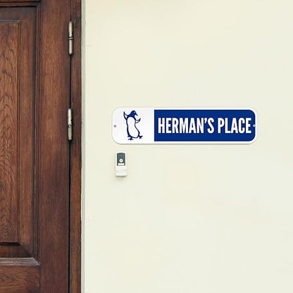 Customize Your Own Blue Street Sign with Penguin Symbol by SmartSign | 6" x 24" 3M EG Reflective Aluminum
