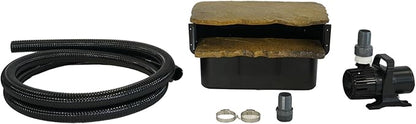 HALF OFF PONDS Filtering Waterfall Spillway Kit, 16-Inch Pond Waterfall Filter with Rock Lid and Lip, 2200 GPH Pump, 12.5 Foot Tubing, Outdoor Pond Filtering Waterfall System for Backyard Ponds