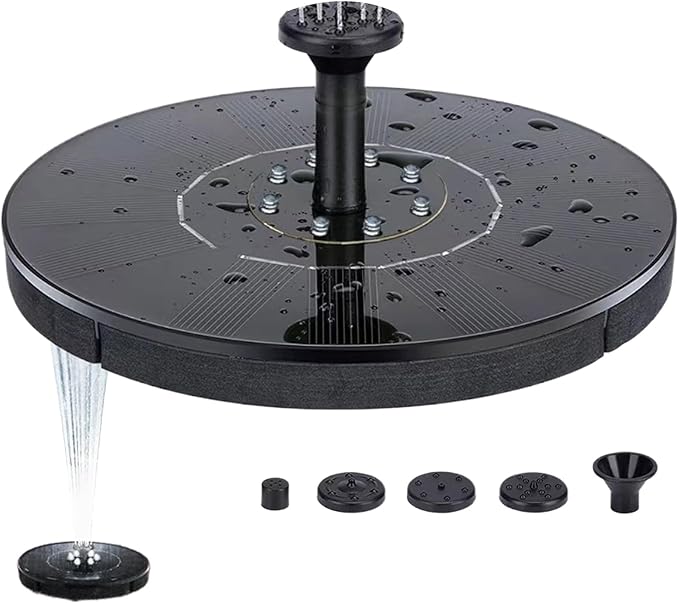 Solar Bird Bath Fountain Pump, Floating Garden Water Pump, Outdoor Patio Porch Backyard Pond Pool Landscape Decorative Bird Bath Feature