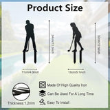 WADORN 2Pcs Golfer Metal Decorative Garden Stakes, Golf Characters Silhouette Metal Outdoor Statues Golf Men Women Garden Ornament Gifts Black Yard Art Decoration for Outdoor Backyard Patio Walkways