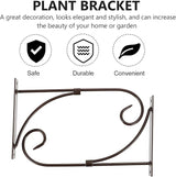FRCOLOR Iron Wall Hanging Hook Plant Bracket for Outdoor Garden 2pcs Set, Black Decorative Flowerpot and Lantern Hangers for Patio and Indoor Use