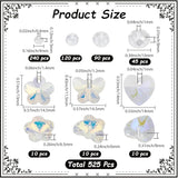 SUNNYCLUE 525Pcs Lamp Crystals Prisms Suncatcher Prism Rainbow Maker Glass Rondelle Heart Butterfly Bead Charms Chandelier Crystal Beads Hanging Ornament for Home Room Indoor Windows Lamp Decoration
