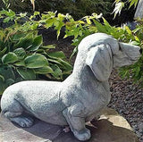 EatingBiting 6.7"x4.7" Resin Dog Dachshund Sculpture Garden Ornament Patio Figurine Outdoor Animal Statue,French Bulldog Statue Garden Decor Yard Lawn Resin Dog Sculpture