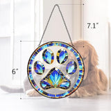 Dog Cat Paw Print Suncatcher Stained Glass Window Hanging - Handmade Dog Paw Suncatchers for Windows Hanging - Sun Catchers Indoor Wall Decor Glass Panel Memorial Catcher Remembrance Birthday Gift