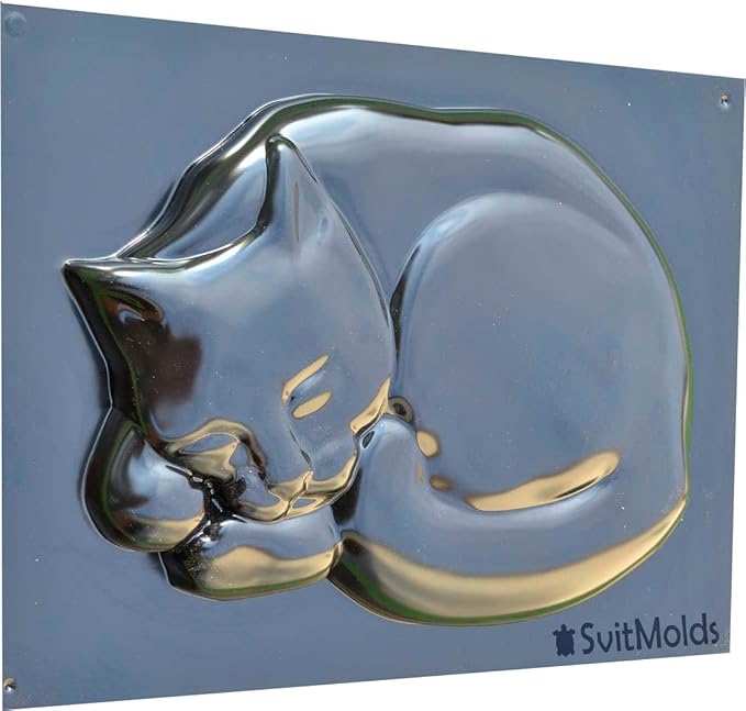 SvitMolds Concrete Mold DIY Cat Stepping Stone Mould Plaster Concrete Sleeping Cat Garden Path Patio or Yard Size14,6" x10,9 x1,6 S03