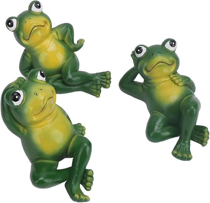 Cute Statues Garden Outdoor Ornament 3Pcs Innovative Simulation Statues Backyard Decor