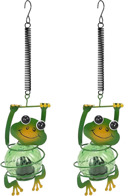 Calenzana Green Frog Outdoor Solar Garden Light, Waterpoof Hanging Solar Light for Yard Patio Backyard Porch, Gifts for Women Mom Grandma
