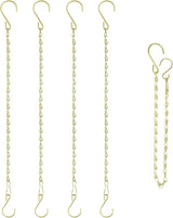 RIFNY 20 Inch Gold Chain for Hanging Plants, Small Plant Chains for Hanging Baskets Kits with Hooks for Bird Feeders Planters Billboards Lanterns Wind Chimes Ornaments Outdoor Indoor Use (5 PCS)