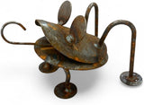 Rusty Garden Frog, Rustic Outdoor Decor, Whimsical Frog Statue, Metal Yard Art