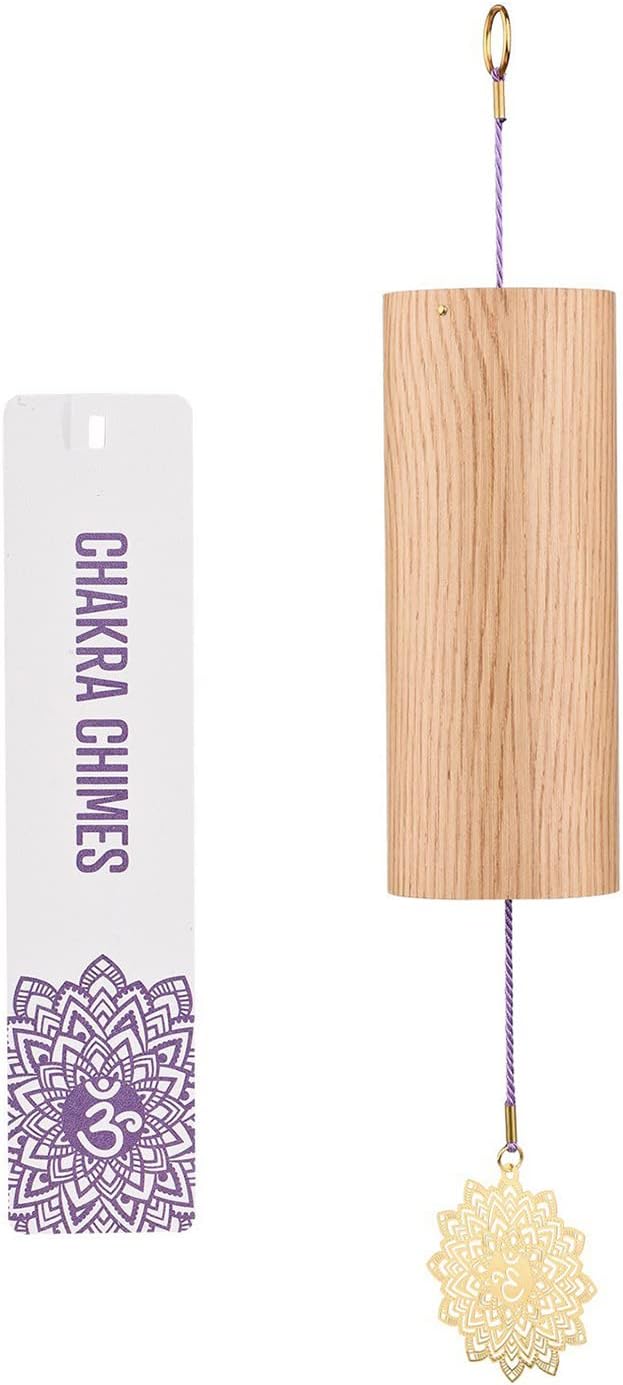 Chakra Chimes Natural Bamboo Wind Chimes Meditation Chord Windchime Wind Bell for Home Decoration Zen Mindfulness Crown Chakra
