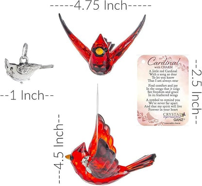 Flying Cardinal Memorial Gift, Red Bird Cardinal Ornament Hanging Acrylic Crystal Window Suncatcher, Cardinals Decor with Story Card, 2026 Hangtag and Suction Cup - Sign of a Visitor from Heaven