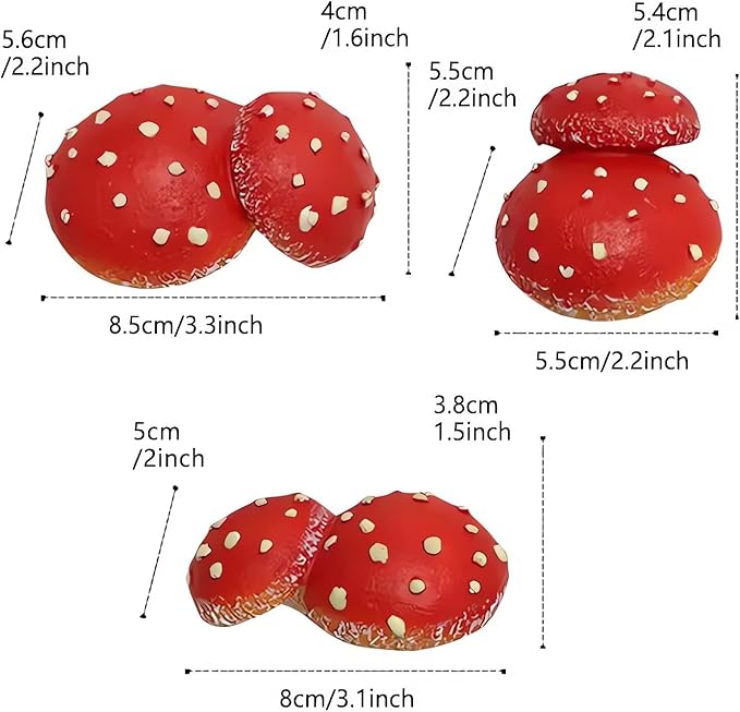 OwMell Glow in The Dark Mushroom, Set of 3 Mushroom Decor Decorations for Garden Yard, Mushroom Tree Decorations Outdoor, Mushroom Statue Figurines, Fairy Garden Decor Accessories - Tree Hugger