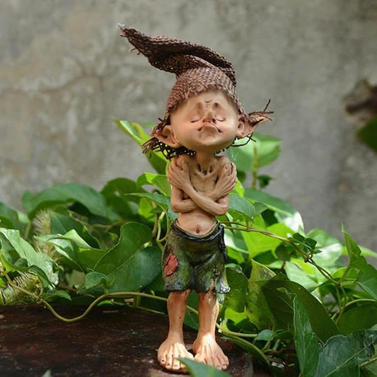 Elf Figurine Poor Pixie Statue – for Home Garden Patio Lawn Decor, Outdoor Elves Fairy Garden Bedroom Learning Room Decorations Friend Gift