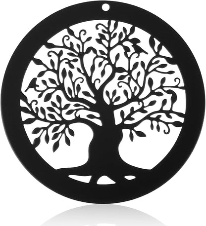 Molain Replacement Wind Catcher, Wind Chime Parts with 16.4FT Nylon Cord Vintage Black Tree Design Sail Replacement Hanging Decoration Ornament
