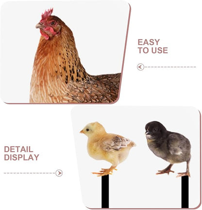 IMIKEYA 1 Set Hen Chick Ground Plug Chicken Acrylic Stake Outdoor Courtyard Decoration Garden Acrylic Sign Outdoor Adornment Simulation Chicken Insert Garden Chicken Insert Yard Ornament
