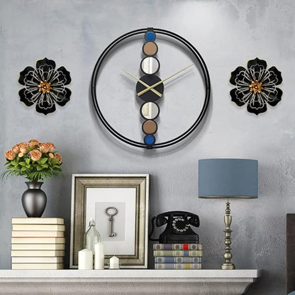 Metal Flower Wall Art Decor, 8.3" Rustic Modern Floral Sculpture, Distressed Iron Wall Hanging Home Decoration Accent Artworks for Indoor Kitchen Bedroom Living Room Office Outdoor Garden Patio - 06
