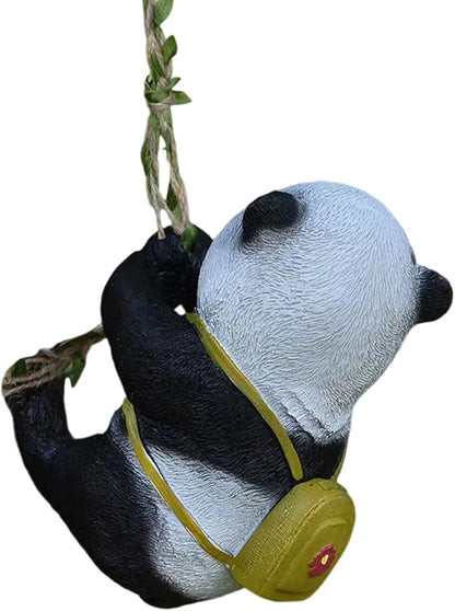 Adorable Climbing Panda Bear Statue Whimsical Tree Hugger Panda Decor Durable Resin Outdoor Yard Art Fairy Garden Accessories PandaGifts for Women for Birthday Decorations