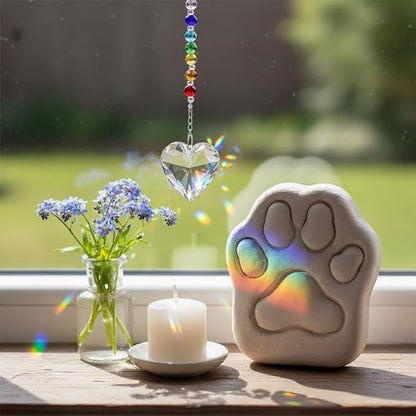 Pet Memorial Gifts for Loss of Dog: Cat Crystal Suncatcher: A Dog & Cat Sympathy Gift for Grieving Friends, Pet Loss Bereavement Keepsake, and Rainbow Bridge Remembrance Ornament