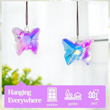 H&D HYALINE & DORA Set of 2 Crystal Butterfly Suncatcher 2.7" Crystal Sun Catchers Prisms Rainbow Maker for Windows Hanging Sun Catchers Indoor Window for Home Garden Wedding