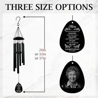 Personalized Memorial Wind Chimes for Outside Custom Photo with Name & Date, in Loving Memory - Sympathy Gifts - Keepsake Loss of Beloved One