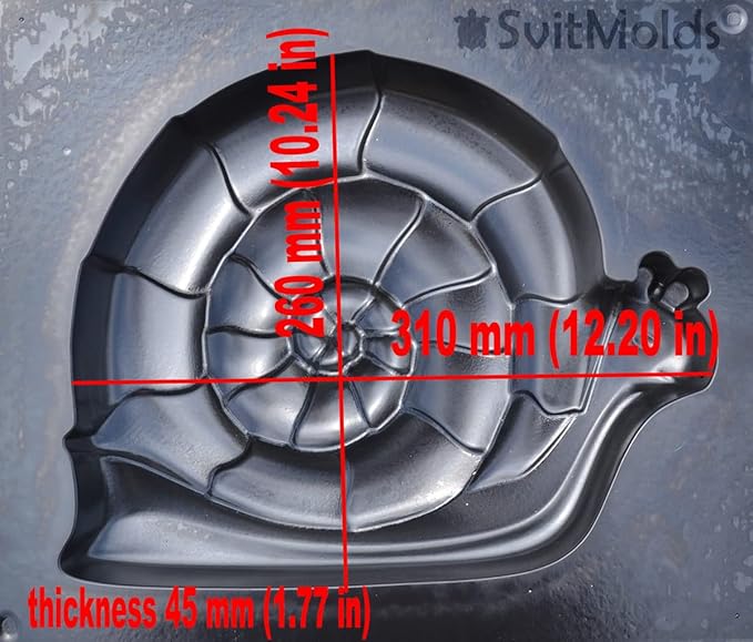 SvitMolds Concrete Mold DIY Snail Stepping Stone Mould Concrete Cement Mould ABC Plastic Pulmonata Garden and Yard Decor Garden Path D74