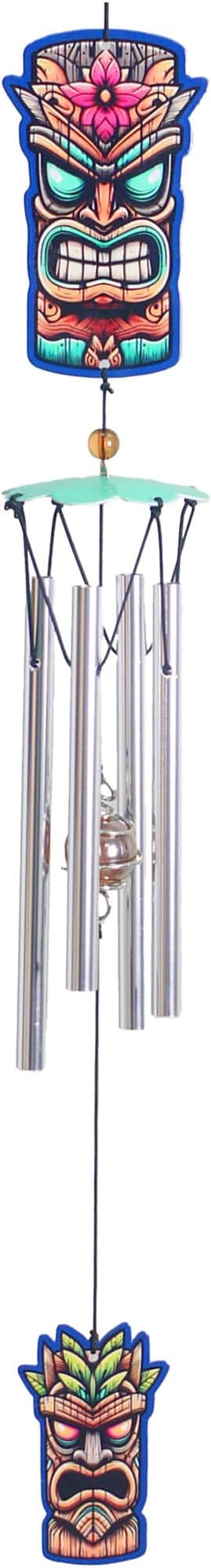 Spoontiques Tiki Wind Chime - Outdoor Garden Décor - Decorative Chimes for Yard, Garden, Backyard and Patio Decoration