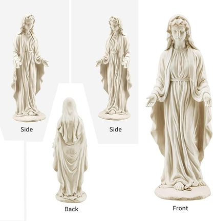YOLENY Virgin Mary Statue Outdoor, 29.4 Inch Tall Garden Statue of Mary, All-Weather Outdoor Religious Blessed Mother Sculpture for Patio Yard Home Decor