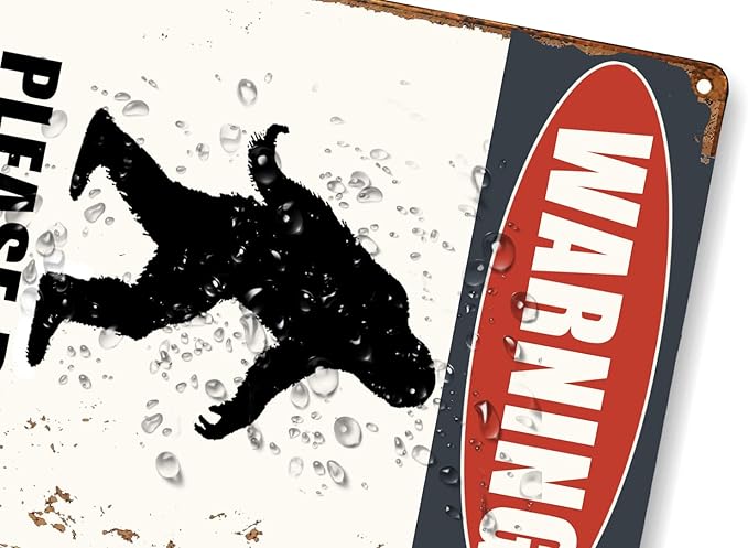 Vintage Bigfoot Tin Sign Funny Sasquatch Metal Sign Gifts For Outdoor Warning Wall Decor 8"x12"