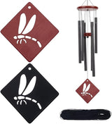 ORIGACH 2 Pcs Black and Red Dragonfly Metal Replacement Wind Catcher, Wind Chime Parts Replacement with 16.4FT Nylon Cord, Metal Wind Chime Replacement Sail for Memorial Sympathy Wind Chimes