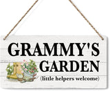 Grammy Gifts Outdoor Garden Wooden Sign Decor, Indoor Garden Decoration Hanging Signs 12x6 Inches, Outdoor Porch Yard Wall Art Decor Sign, Mother's Day Gifts Birthday Gift for Mom Grandma