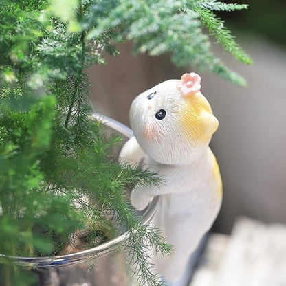Miniature Hanging Cat Figurines Flower Pot and Vase Hugger Cute Resin Kitten Bonsai Terrarium Edge Decor Planter Pot Hanger Fairy Garden Ornaments
