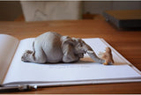 Top Collection Miniature Garden Elephant Reading Book with Owl, Gray