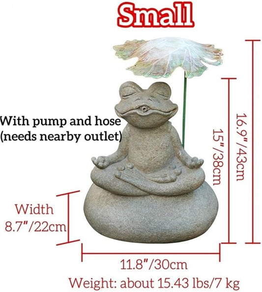 Whimsical Animal Pond Spitter, Outdoor Water Fountain with Pump and Hose, Antique Style Garden Water Fountain for Patio, Yard, Pond and Indoor Decor(Small)