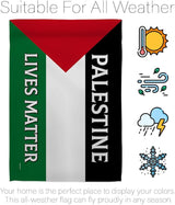 Palestine Lives Matter Flag Pole Set Bandera de Support Stand With Palestinians Decor Home Wall Hanging Garden Tapestry Home Door Poster Garden Stake Cemetery Grave Yard Sign Muslims Gifts Made In USA