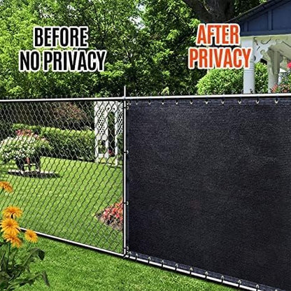 180GSM 6ft x 50ft Fence Privacy Screen Heavy Duty Fence Cover Garden Wall Backyard Black
