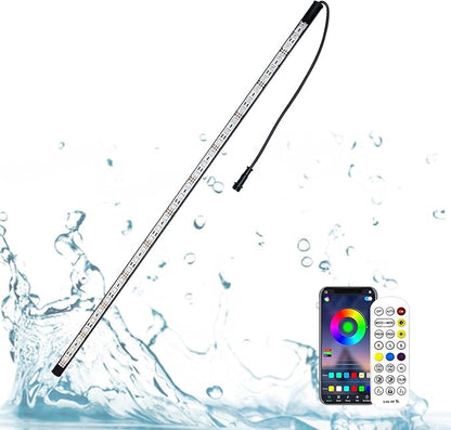 Longrun LED Fountain Light,Waterfall LED Light Strip,Remote and APP Control Waterproof Aluminum LED Lights for Pool Water fall Fountain,Pond Waterfall Spillway Landscape Lighting Decoration(11.22Inch)