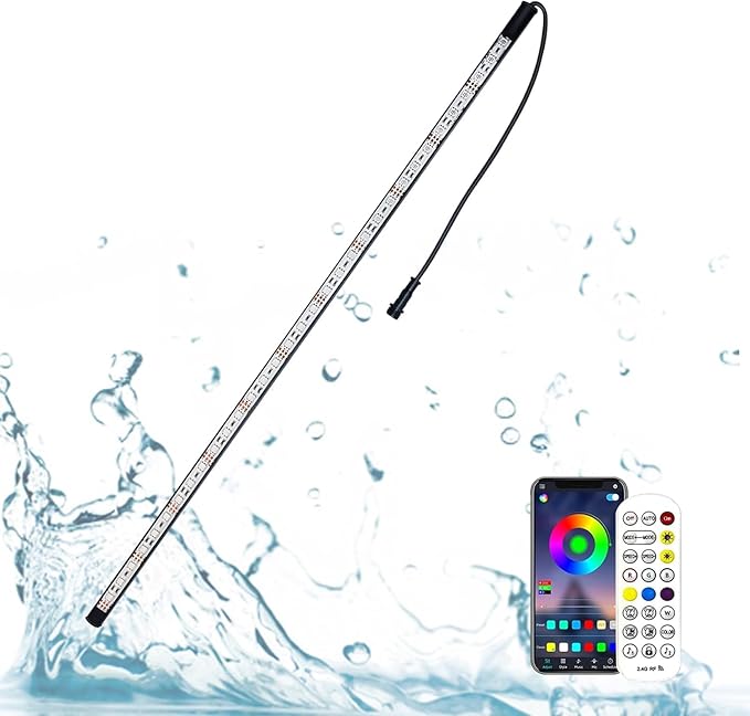 Longrun LED Fountain Light,Waterfall LED Light Strip,Remote and APP Control Waterproof Aluminum LED Lights for Pool Water fall Fountain,Pond Waterfall Spillway Landscape Lighting Decoration(34.85Inch)