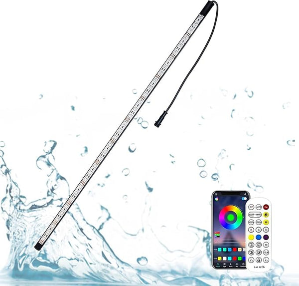 Longrun LED Fountain Light,Waterfall LED Light Strip,Remote and APP Control Waterproof Aluminum LED Lights for Pool Water fall Fountain,Pond Waterfall Spillway Landscape Lighting Decoration(22.36Inch)